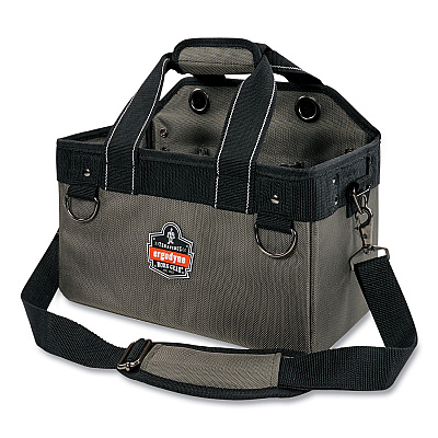ergodyne Arsenal 5844 Bucket Truck Tool Bag with Tethering Attachment Points, 8 Compartments, 13 x 7.5 x 7.5, Gray (EGO13742)