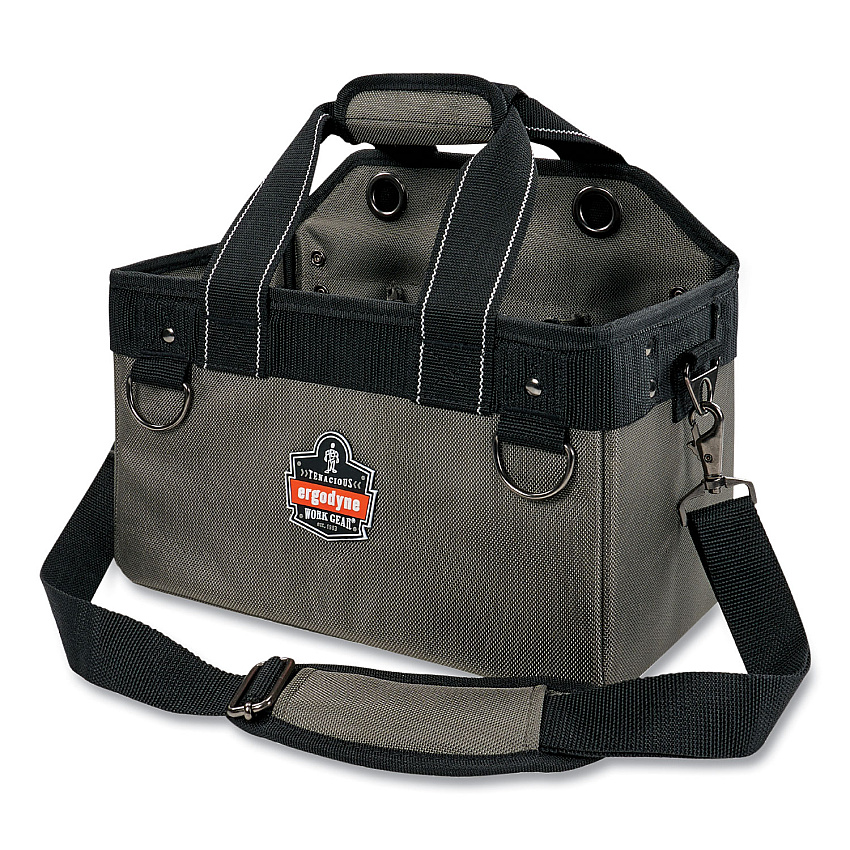 ergodyne Arsenal 5844 Bucket Truck Tool Bag with Tethering Attachment Points, 8 Compartments, 13 x 7.5 x 7.5, Gray (EGO13742)