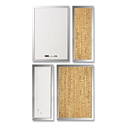 MasterVision Positive Flow Metallic Silver Message Board Sets, (2) Bulletin, (2) Magnetic Dry Erase, Assorted Sizes, Silver Frames (BVCSOR035)