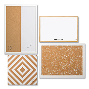 MasterVision Positive Flow Neutrals Message Board Set: (2) Bulletin, (1) Bulletin/Dry Erase, (1) Magnetic Dry Erase, Assorted Sizes (BVCSOR032)