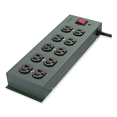 Belkin Metal SurgeMaster Surge Protector, 10 AC Outlets, 15 ft Cord, 885 J, Dark Gray (BLKF9D100015)