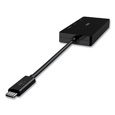 Belkin USB-C Video Adapter, DisplayPort/DVI/HDMI/USB-C/VGA, 4.33" Black (AVC003BKBL)