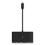 Belkin USB-C Multimedia Adapter, HDMI/Ethernet/USB-A/USB-C/VGA, 4.33", Black (BLKAVC005BKBL)