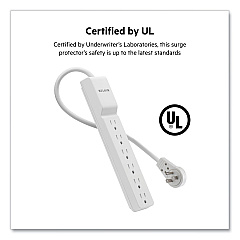 Belkin Home/Office Surge Protector with Rotating Plug, 6 AC Outlets, 6 ft Cord, 720 J, White (BLKBE10600006R)