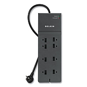 Belkin Home/Office Surge Protector, 8 AC Outlets, 8 ft Cord, 2,500 J, Black (BLKBE10800008CM)