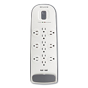 Belkin Home/Office Surge Protector, 12 AC Outlets, 6 ft Cord, 3,996 J, White/Black (BLKBV11205006)