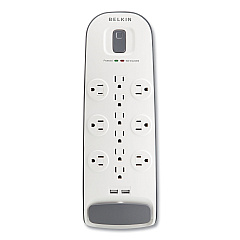 Belkin Home/Office Surge Protector, 12 AC Outlets, 6 ft Cord, 3,996 J, White/Black (BLKBV11205006)