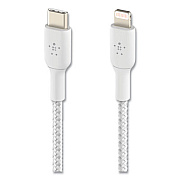 Belkin BOOST CHARGE Braided Apple Lightning to USB-C ChargeSync Cable, 3.3 ft, White (CAA004BT1MWH)