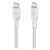 Belkin BOOST CHARGE Braided Apple Lightning to USB-C ChargeSync Cable, 3.3 ft, White (CAA004BT1MWH)