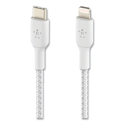 Belkin BOOST CHARGE Braided Apple Lightning to USB-C ChargeSync Cable, 3.3 ft, White (CAA004BT1MWH)