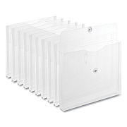 Universal Side Opening Poly Envelopes, 1" Expansion, Letter Size, Clear, 10/Pack (UNV50770)
