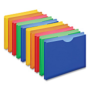Universal Expanding Poly File Jackets, 1 Section, Straight Tab, Letter Size, Assorted, 10/Pack (UNV50750)