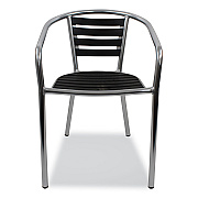 JMC Furniture Pinzon Series Chairs, Support Up to 300 lb, 18" Seat Height, Black/Silver Seat, Black/Silver Back, Silver Base (PINACBLK)