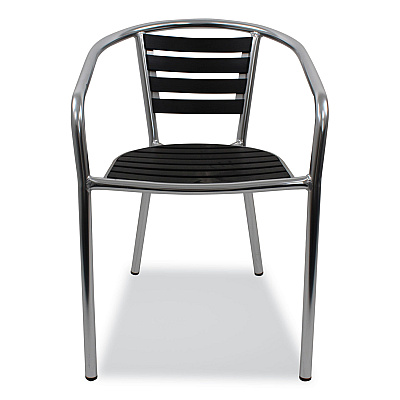 JMC Furniture Pinzon Series Chairs, Support Up to 300 lb, 18" Seat Height, Black/Silver Seat, Black/Silver Back, Silver Base (PINACBLK)