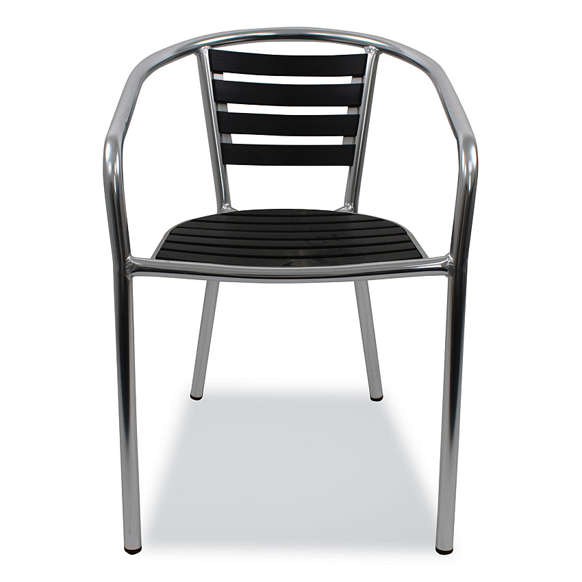 JMC Furniture Pinzon Series Chairs, Support Up to 300 lb, 18" Seat Height, Black/Silver Seat, Black/Silver Back, Silver Base (PINACBLK)