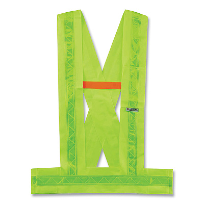 ergodyne GloWear 8140BA Class 1 Breakaway Sash, Polyester, 3X-Large Plus, Lime (EGO27016)