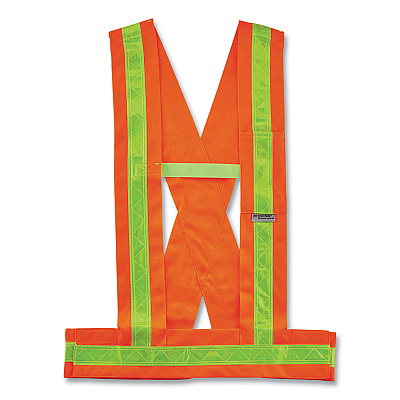 ergodyne GloWear 8140BA Class 1 Breakaway Sash, Polyester, X-Large/2X-Large, Orange (EGO27018)