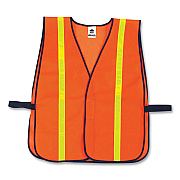 ergodyne 8040HL Non-Certified Hi-Gloss Vest, Polyester, One Size Fits Most, Orange (EGO20070)