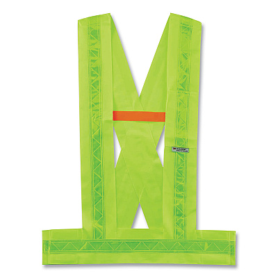 ergodyne GloWear 8140BA Class 1 Breakaway Sash, Polyester, Medium/Large, Lime (EGO27014)