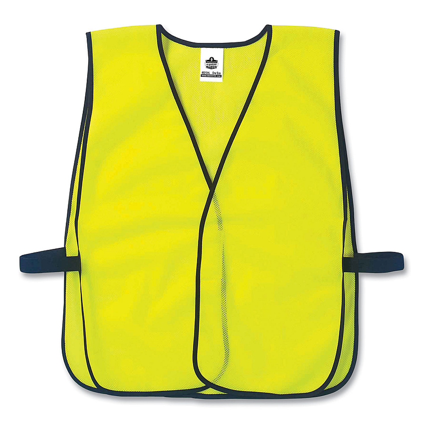 ergodyne GloWear 8010HL Non-Certified Economy Vest, Polyester, One Size Fits Most, Lime (EGO20020)