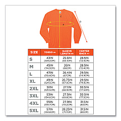 ergodyne GloWear 8091 Non-Certified Hi-Vis Long Sleeve Shirt, 5X-Large, Orange (EGO21599)