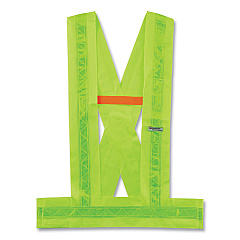 ergodyne GloWear 8140BA Class 1 Breakaway Sash, Polyester, X-Large/2X-Large, Lime (EGO27015)