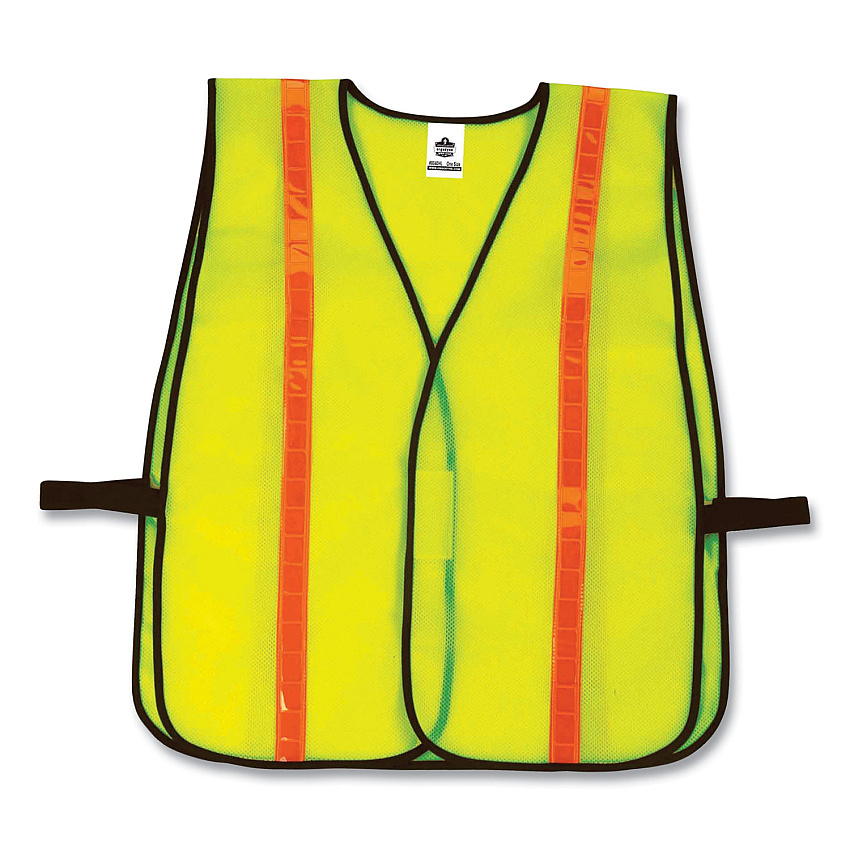 ergodyne GloWear 8040HL Non-Certified Hi-Gloss Vest, Polyester, One Size Fits Most, Lime (EGO20080)