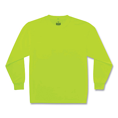 ergodyne GloWear 8091 Non-Certified Hi-Vis Long Sleeve Shirt, 4X-Large, Lime (EGO21588)