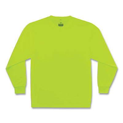 ergodyne GloWear 8091 Non-Certified Hi-Vis Long Sleeve Shirt, Large, Lime (EGO21584)