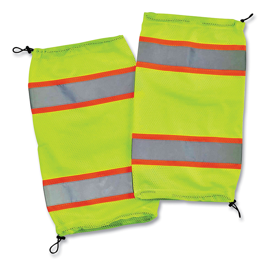 ergodyne GloWear 8009 Class E Two-Tone Mesh Leg Gaiters, One Size Fits Most, Lime (EGO29093)