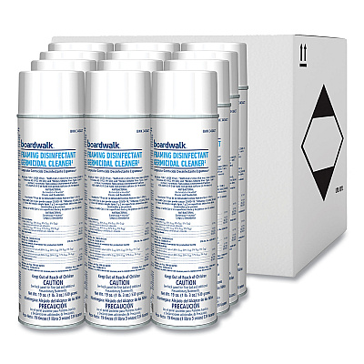 Boardwalk Foaming Disinfectant Germicidal Cleaner, Flowery Scent, 19 oz Aerosol Can, 12/Carton (BWK343ACT)
