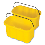Rubbermaid Commercial Heavy-Duty Cleaning Cart Caddy, 10-qt, Yellow, 6/Carton (FG9T8200YEL)