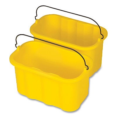Rubbermaid Commercial Heavy-Duty Cleaning Cart Caddy, 10-qt, Yellow, 6/Carton (FG9T8200YEL)