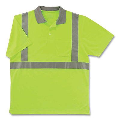 ergodyne GloWear 8295 Class 2 Hi-Vis Polo Shirt, 2X-Large, Lime (EGO21646)