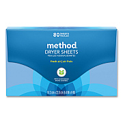 Method Dryer Sheets, Fresh Air, 80/Box, 6 Boxes/Carton (MTH318048)