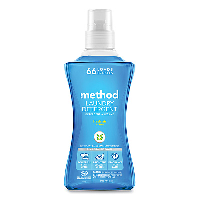 Method Laundry Detergent, Fresh Air Scent, 53.5 oz Bottle, 4/Carton (MTH318025)
