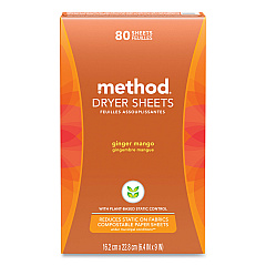 Method Dryer Sheets, Ginger Mango, 80/Box, 6 Boxes/Carton (MTH318049)