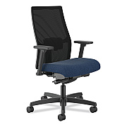 HON Ignition 2.0 4-Way Stretch Mid-Black Mesh Task Chair, Supports Up to 300 lb, 17" to 21" Seat Height, Navy/Black (HONI2M2BMLA13TK)
