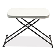 Alera Height-Adjustable Personal Folding Table, Rectangular, 25.6" x 17.7" x 19" to 28", White Top, Dark Gray Legs (ALE65604N)