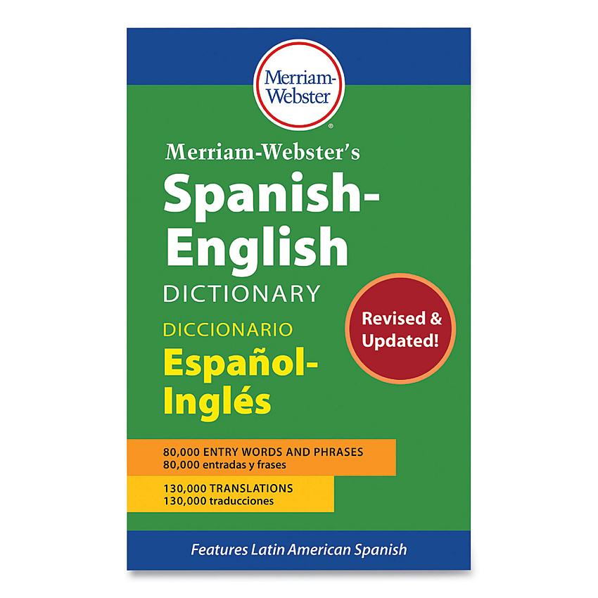 Merriam Webster Spanish-English Dictionary, Paperback, 928 Pages (MER2987)