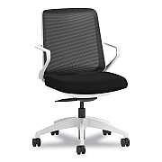HON Cliq Office Chair, Supports Up to 300 lb, 17" to 22" Seat Height, Black Seat, Black Back, White Base (HONCLQIMCU10DW)