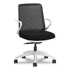 HON Cliq Office Chair, Supports Up to 300 lb, 17" to 22" Seat Height, Black Seat, Black Back, White Base (HONCLQIMCU10DW)