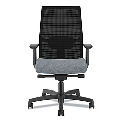 HON Ignition 2.0 4-Way Stretch Mid-Back Mesh Task Chair, Gray Adjustable Lumbar Support, Basalt/Black (HONI2M2BMLA25TK)