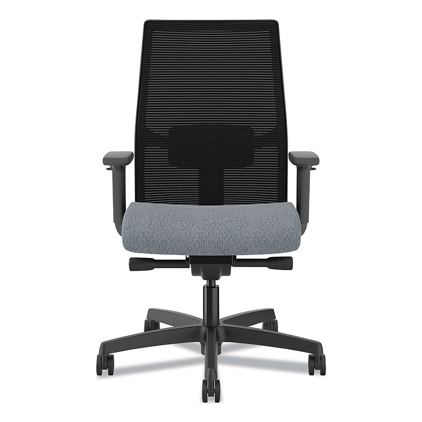 HON Ignition 2.0 4-Way Stretch Mid-Back Mesh Task Chair, Gray Adjustable Lumbar Support, Basalt/Black (HONI2M2BMLA25TK)