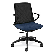 HON Cliq Office Chair, Supports Up to 300 lb, 17" to 22" Seat Height, Navy Seat, Black Back, Black Base (HONCLQIMAPX13T)