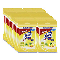 LYSOL Disinfecting Wipes Flatpacks, 1-Ply, 6.69 x 7.87, Lemon and Lime Blossom, White, 15 Wipes/Flat Pack, 24 Flat Packs/Carton (RAC99799CT)