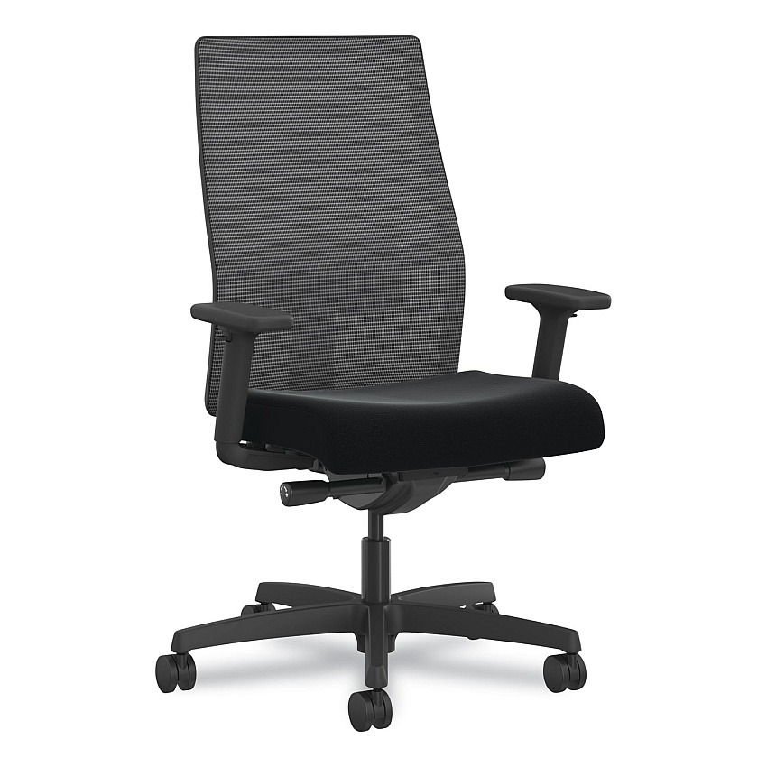 HON Ignition 2.0 4-Way Stretch Mid-Back Mesh Task Chair, Navy Blue Adjustable Lumbar Support, Black (HONI2MM2AMC10ET)