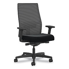 HON Ignition 2.0 4-Way Stretch Mid-Back Mesh Task Chair, Orange Adjustable Lumbar Support, Black (HONI2MM2AMC10MT)