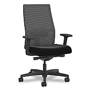 HON Ignition 2.0 4-Way Stretch Mid-Back Mesh Task Chair, Gray Adjustable Lumbar Support, Black (HONI2MM2AMC10TT)