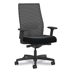 HON Ignition 2.0 4-Way Stretch Mid-Back Mesh Task Chair, Gray Adjustable Lumbar Support, Black (HONI2MM2AMC10TT)